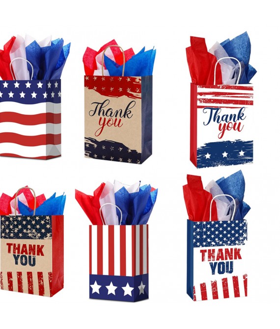 8 5/8 " Patriotic Gift Bag With Handle