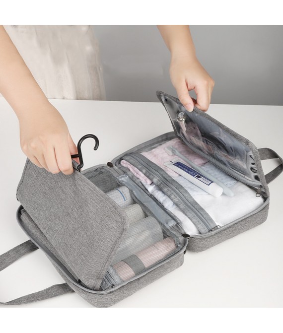 4 Sections Foldable Hanging Toiletry Bag Travel Organizer