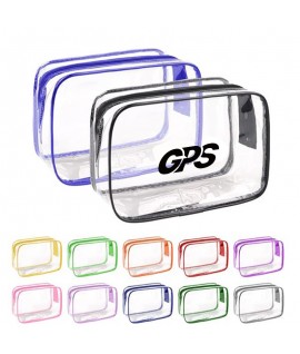 PVC Zippered Toiletry Makeup Bag Handle Bag