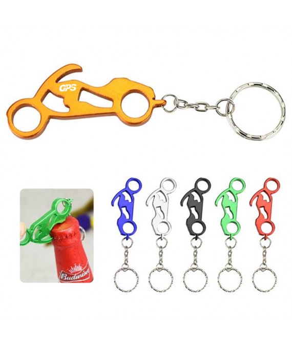2 5/8 " Motorcycle Shaped Bottle Opener Key Holder