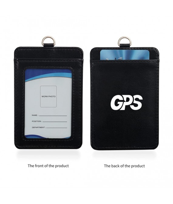 4 5/8 " Lanyard Leather Card Holder