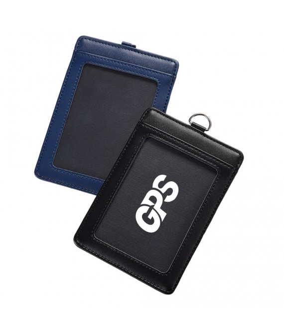 4 5/8 " Lanyard Leather Card Holder