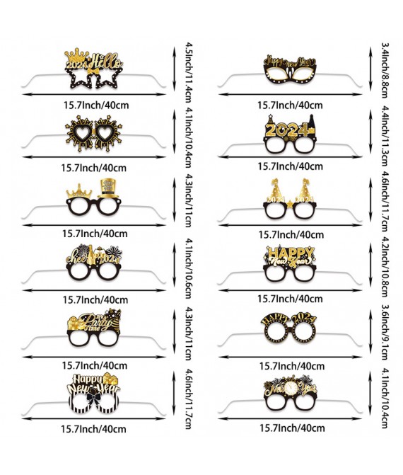 15 3/4" New Year Paper Decorative Glasses