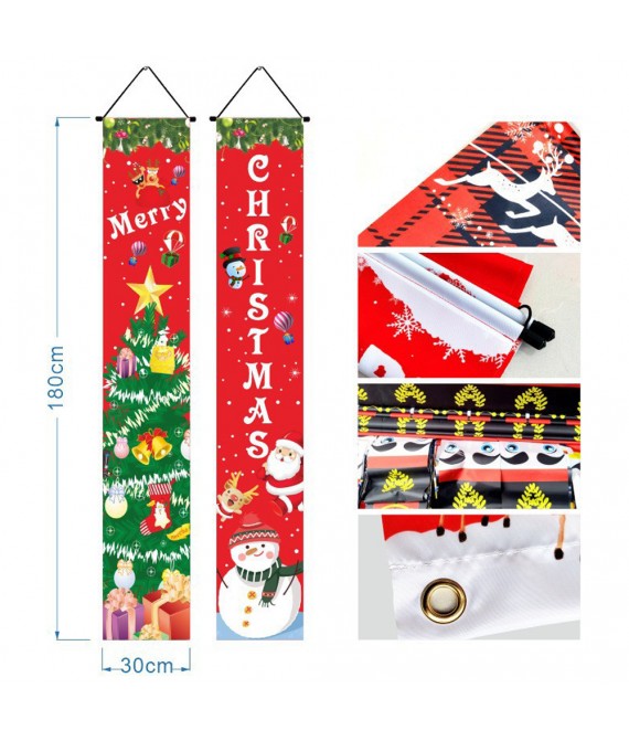 100 D Christmas Couplets Hanging Flags