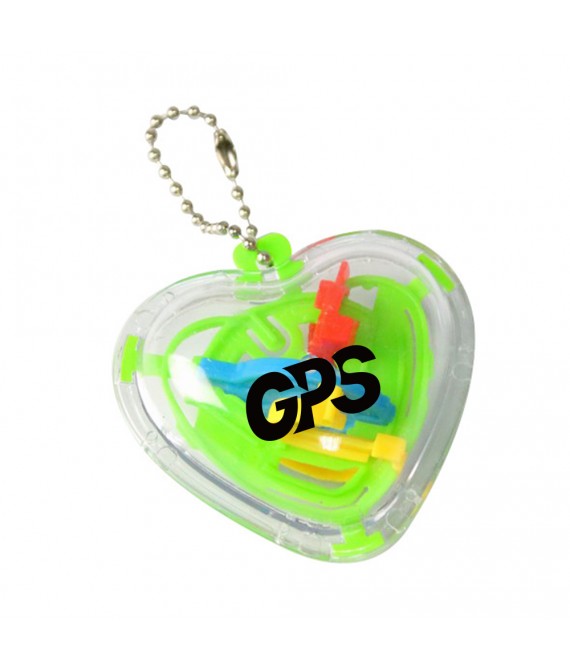 2 3/8 " Heart Shape Keychain With 3D Puzzle Toy