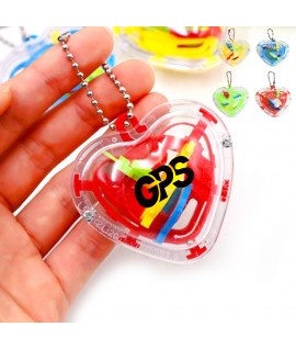 2 3/8 " Heart Shape Keychain With 3D Puzzle Toy