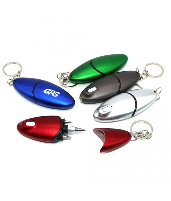 3 1/4 " Screwdriver Ballpoint Pen Keychain with LED light
