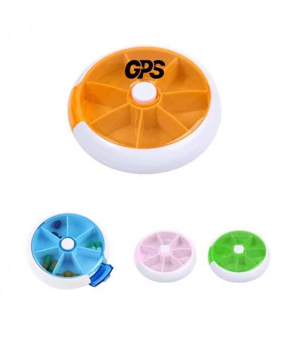 7 Compartments Round Medicine Organizer