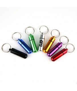 1 7/8 " Aluminium Alloy Pill Case With Keychain