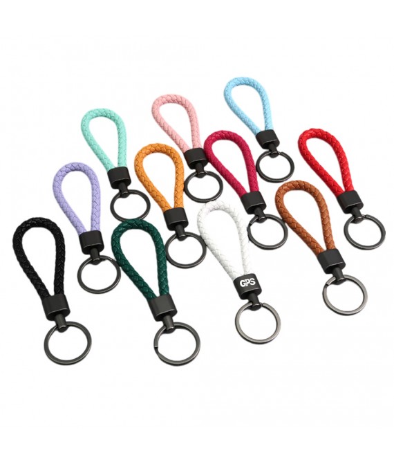 4 3/4 " Braided Woven Rope Rings Keychain