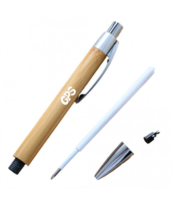 5 3/8 " Bamboo press ballpoint pen
