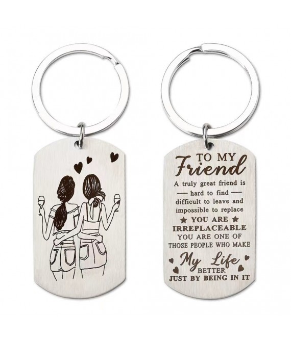2 " Good Friend Stainless Keychain