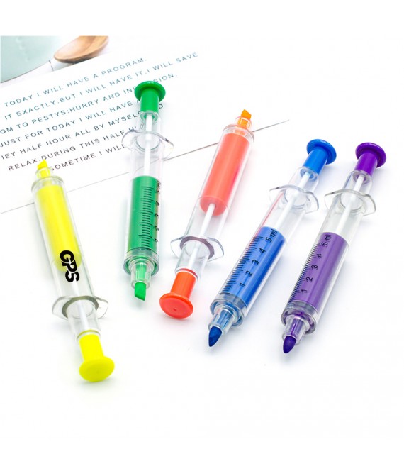 2-In-1 Syringe Highlighter Ballpoint Pen