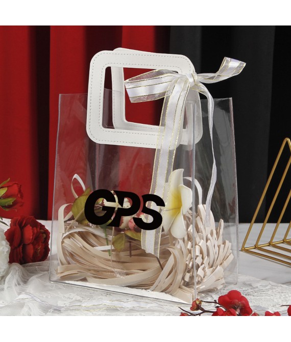 10 " Coloful Clear PVC Tote Bag 