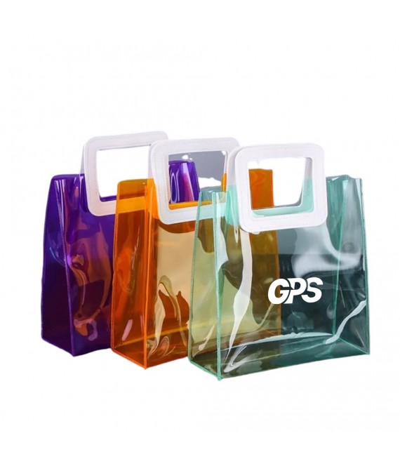 10 " Coloful Clear PVC Tote Bag 