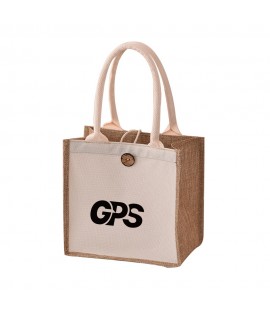 10 " Jute Cotton Laminated Tote Bag