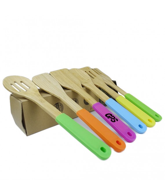 12 " Bamboo shovel with Silicone Handle Set