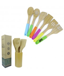 12 " Bamboo shovel with Silicone Handle Set