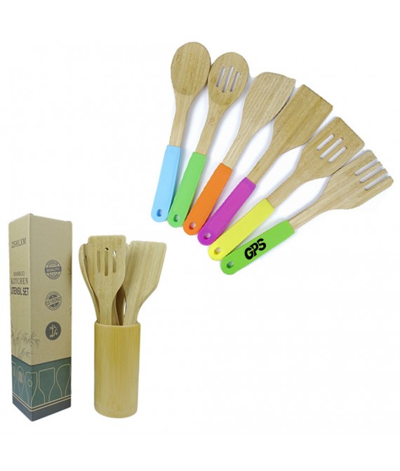 12 " Bamboo shovel with Silicone Handle Set