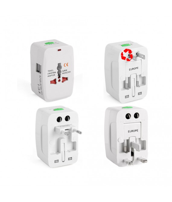 2 USB Universal Travel Adapter