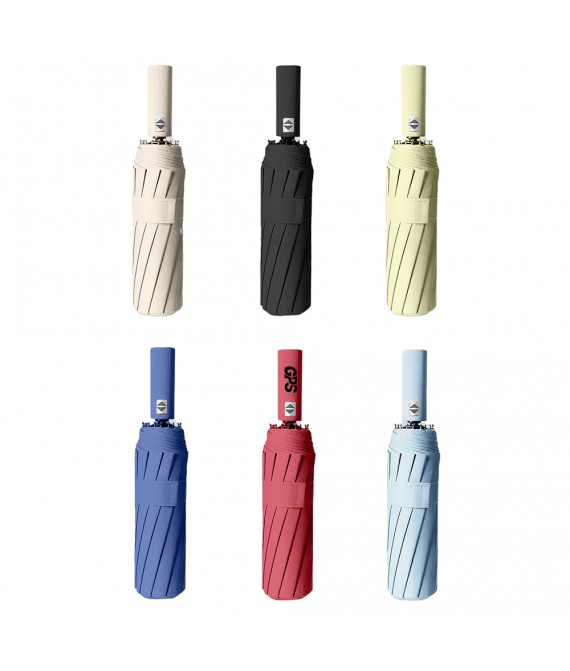 12 Double Ribs Windproof Automatic Folding Travel Umbrella