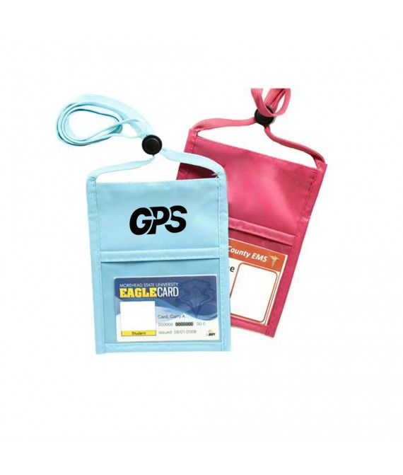 70D Nylon Neck Wallet with Pockets & Lanyard & zipper