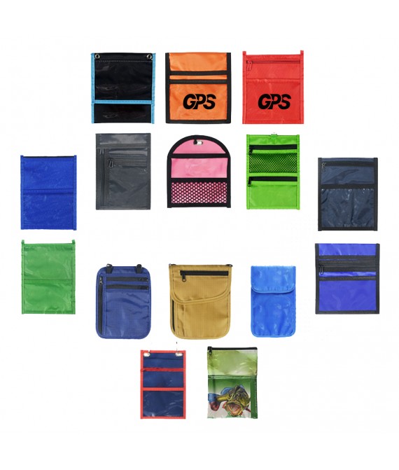 70D Nylon Neck Wallet with Pockets & Lanyard & zipper