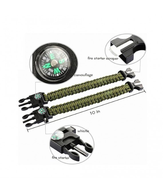 Multi Functional Outdoor Survival Bracelet