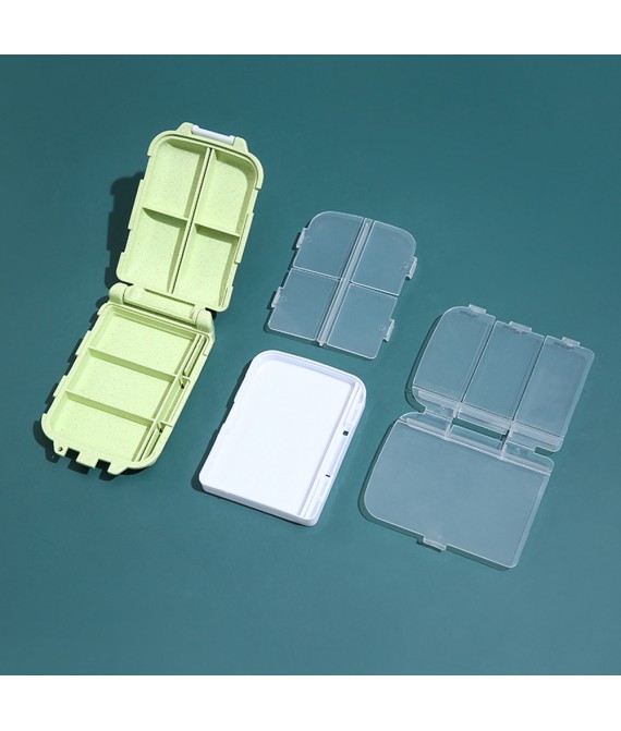 Portable Folding Three-layer 8 Grid Small Pill Box