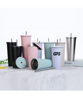 Double Layer Stainless Steel Straw Cup