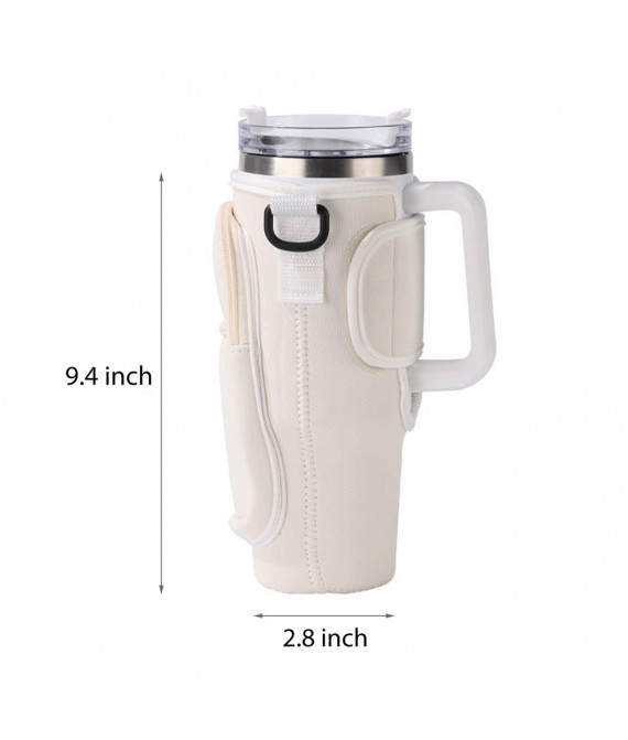 40oz Neoprene Cup Sleeve With Strap And Pocket