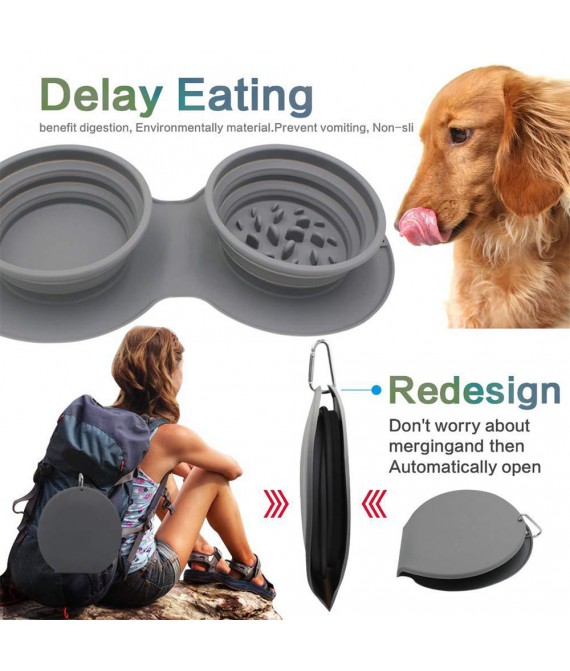 Portable Silicone Folding Pet Bowl For Outdoor Use