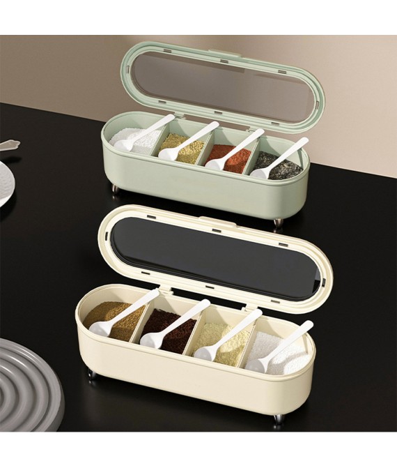 Four Grid Household Kitchen Seasoning Box