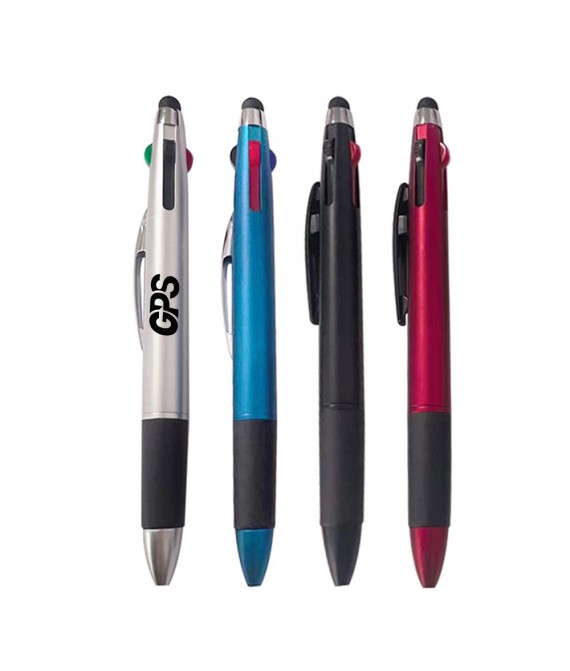 5 3/8" x 1/2" Tri Color Touch Ballpoint Pen