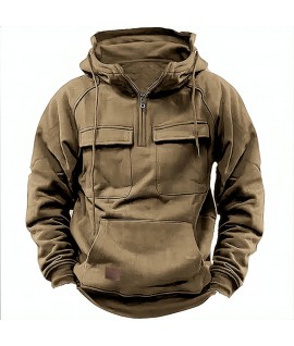 Fashionable Men's Solid Color Hoodie