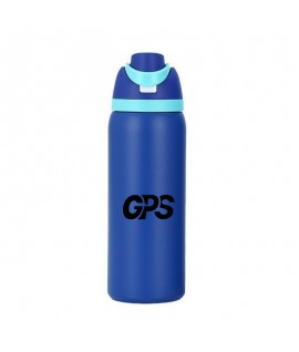 24OZ Double Layer Stainless Steel Portable Thermos Cup With Straw