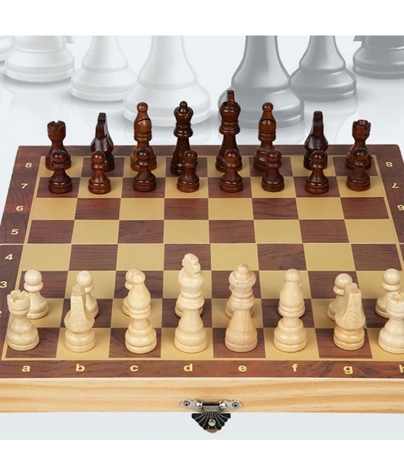 2 In 1 Foldable Wooden Magnetic Chess Set