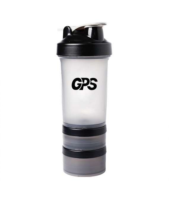 450ml plastic shaker bottle with SS shaker ball and storage for protein powder