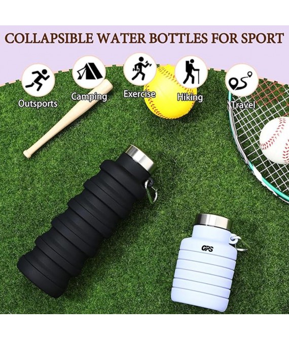 500ml Collapsible Silicone Bottle With Carabiner