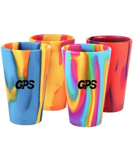 470ml silicone mug with colorful pattern