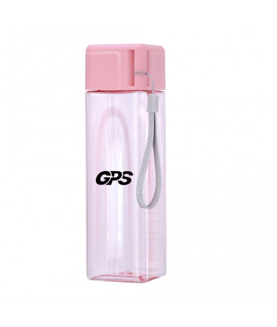 500ml Square shaper water bottle bottle with rope