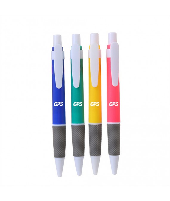 Plastic ballpoint pen press type with custom logo