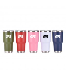 30 oz Idouble wall stainless steel coffee cups with lid and powder coating