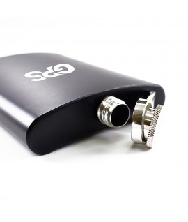 8OZ black color single wall hip flask