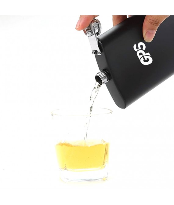 8OZ black color single wall hip flask